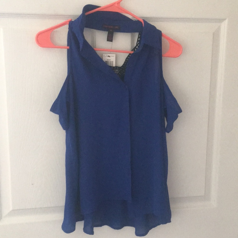 Blue material girl blouse